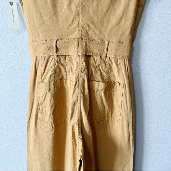 Anthropologie Maeve The Colette Weekend Jumpsuit Camel Tan Size 8 Belted NEW - Picture 8 of 13
